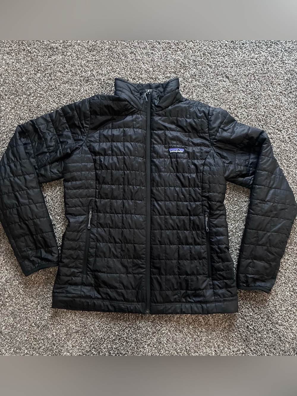 Patagonia Nano Puff Full Zip Puffer Jacket Black Women's Large